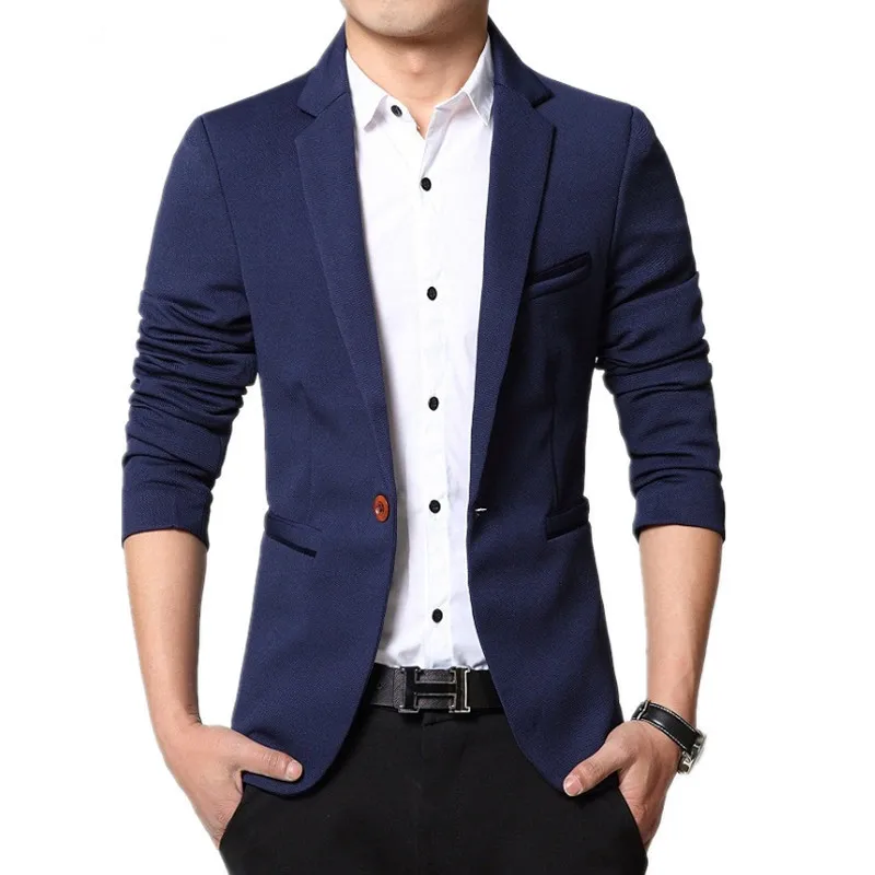 2024 Men Slim fit New Fashion Blazer Suit Jacket Black Blue Red Plus size L to 5XL Male Blazers Mens Coat Wedding Dress - Image 2