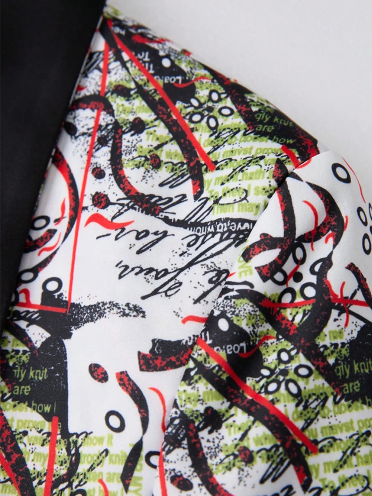 Men's Dress Floral Suit Notched Lapel Slim Fit Stylish Blazer Dress Suit - Image 5