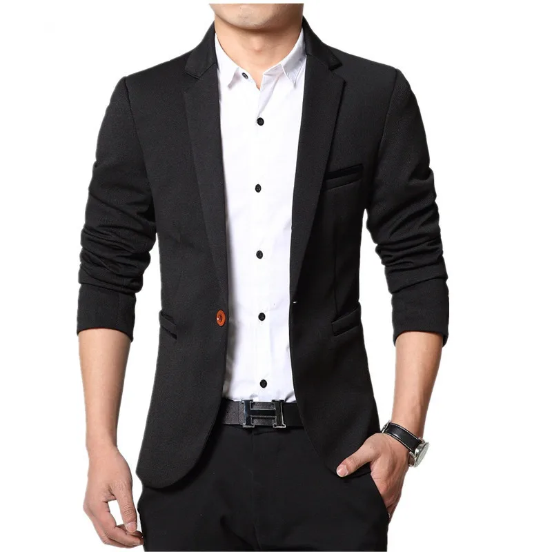 2024 Men Slim fit New Fashion Blazer Suit Jacket Black Blue Red Plus size L to 5XL Male Blazers Mens Coat Wedding Dress - Image 4