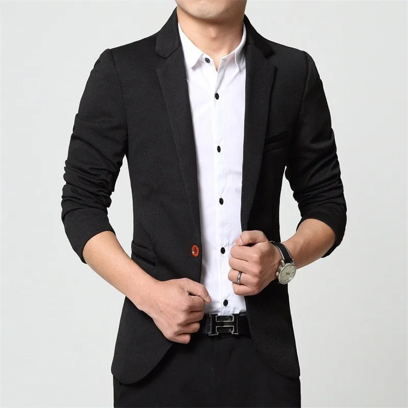 2024 Men Slim fit New Fashion Blazer Suit Jacket Black Blue Red Plus size L to 5XL Male Blazers Mens Coat Wedding Dress - Image 6